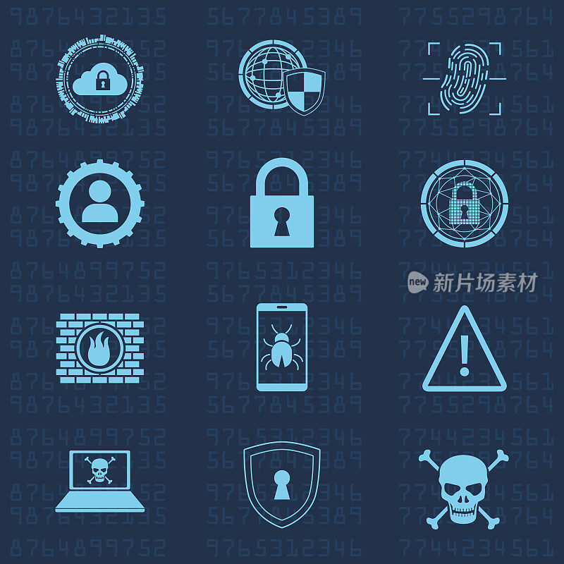 twelve cyber security icons